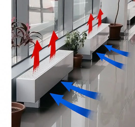 Напольный конвектор Techno Vita KPZ 185-180-2300 с продольной алюминиевой решеткой