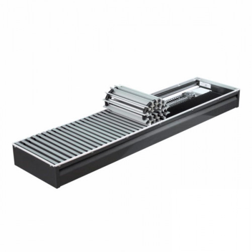 Конвектор КЗТО Бриз В 24V 380x140x2400 FCM/БП36 прав U (5 Ал 12 втулки черные) внутрипольный, принудительная конвекция, ширина 380 мм, высота 140 мм, длина 2400 мм, мощность 7157 Вт.