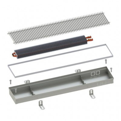 Внутрипольный конвектор Itermic ittz.075.200.2500 с естественной конвекцией, высота 75мм, ширина 200мм, длина 2500мм, без решетки