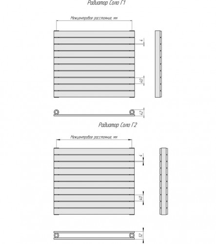 Трубчатый радиатор отопления КЗТО Соло Г 1-2000-17