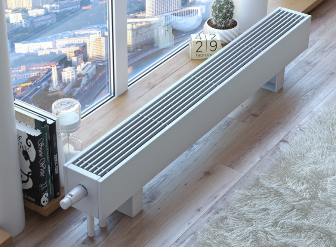 Конвектор напольного и настенного монтажа Varmann Ntherm MiniKon MKFV 180.135.2000 RAL1012 L ширина 135 мм, высота 180 мм, длина 2000 мм